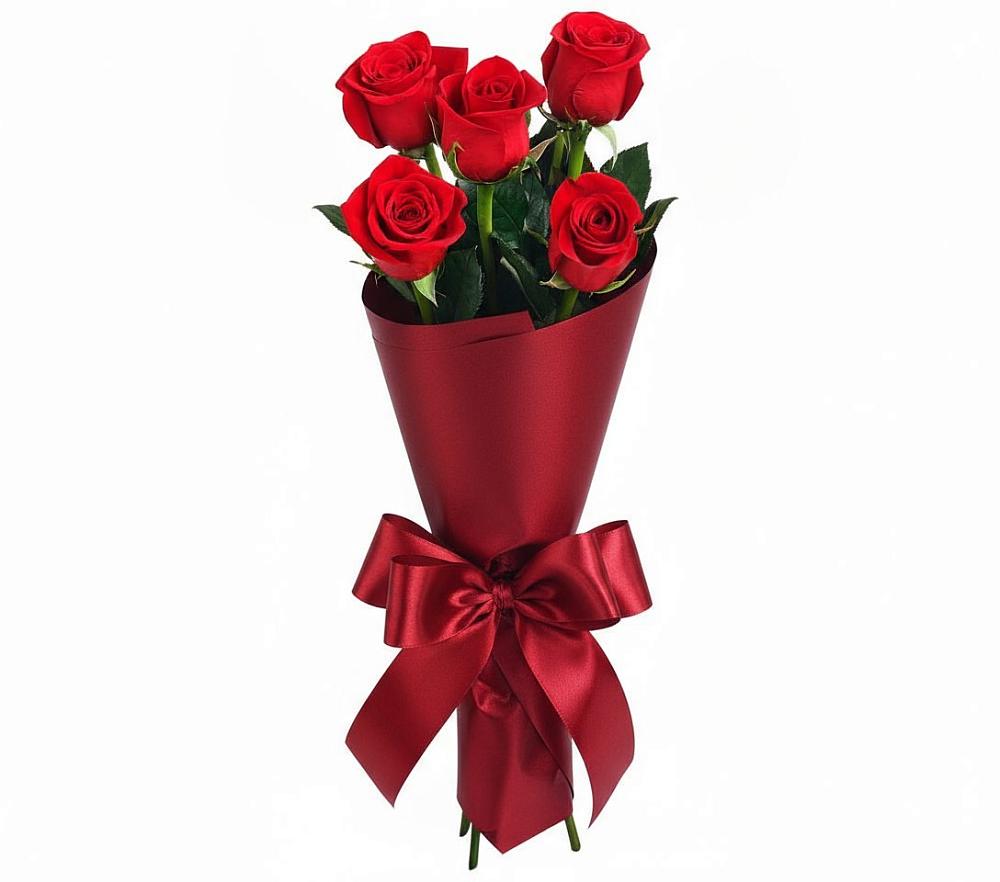 Букет 5 Красных роз Эдлесс Лав в Садовом Воронежской области