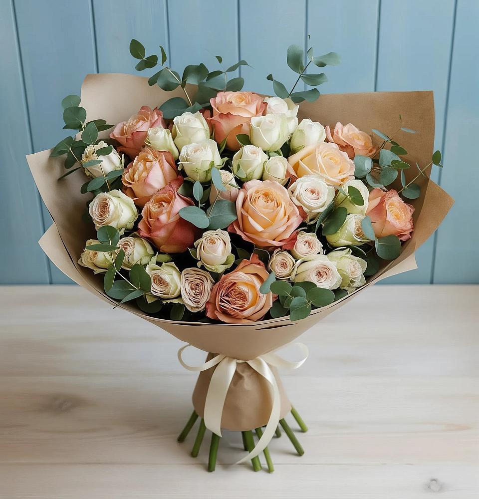 Букет цветов из: Альстромерии и Розы в Садовом Воронежской области