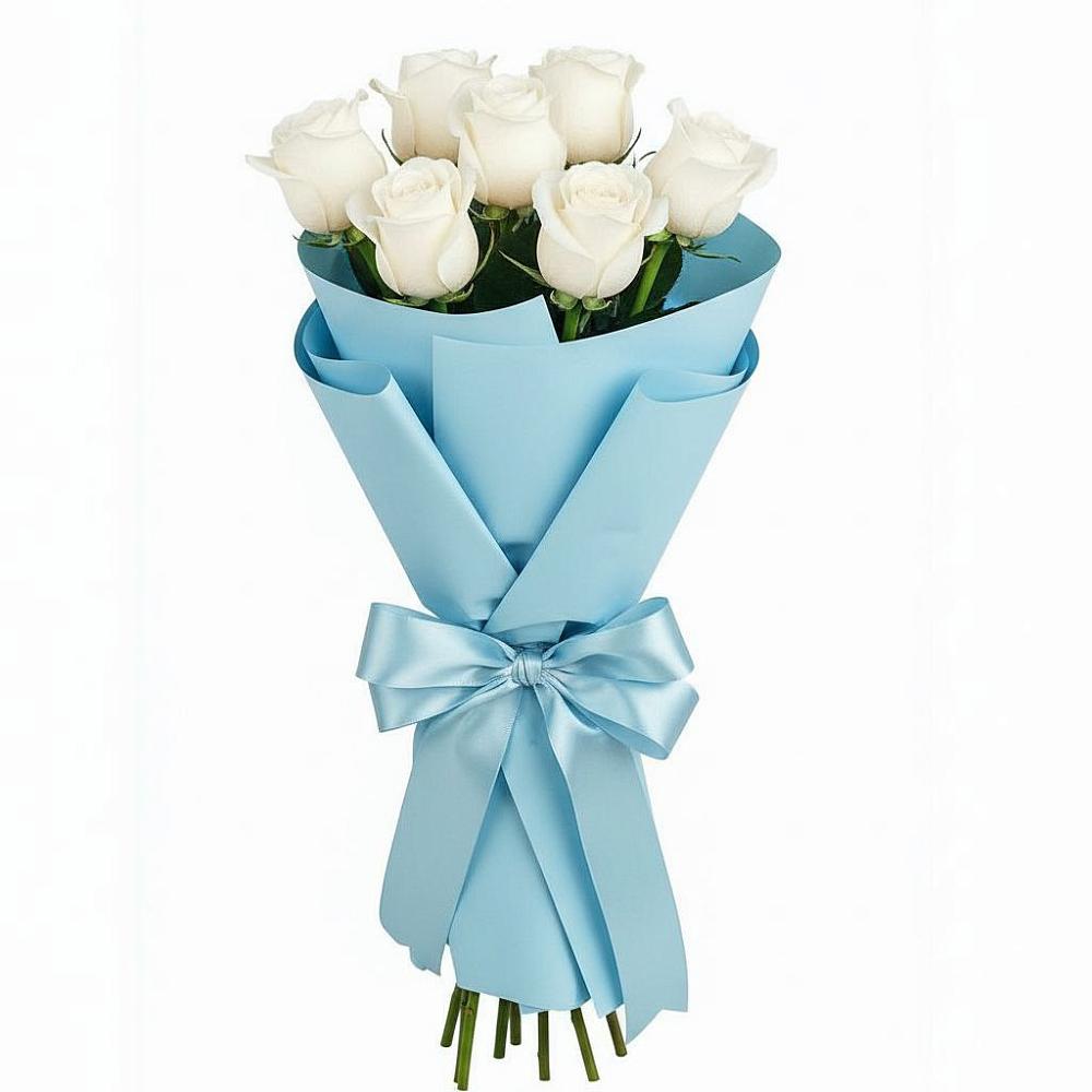 Букет 7 белых роз Проуд в Садовом Воронежской области
