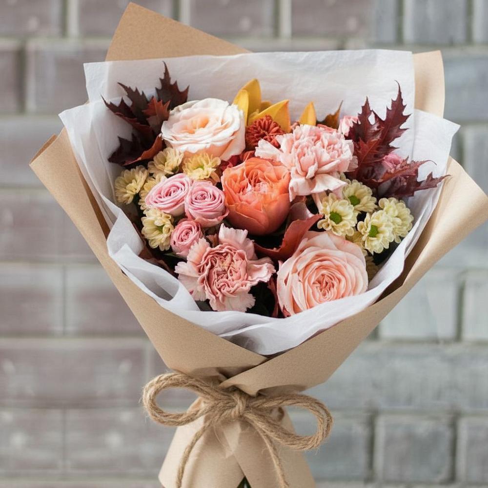 Букет цветов из: Гвоздики, Хризантемы и Розы в Садовом Воронежской области