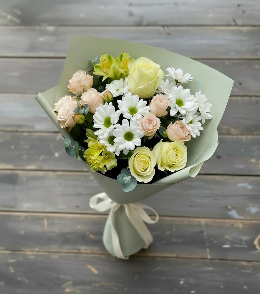 Букет цветов из: Альстромерии, Розы и Хризантемы в Садовом Воронежской области
