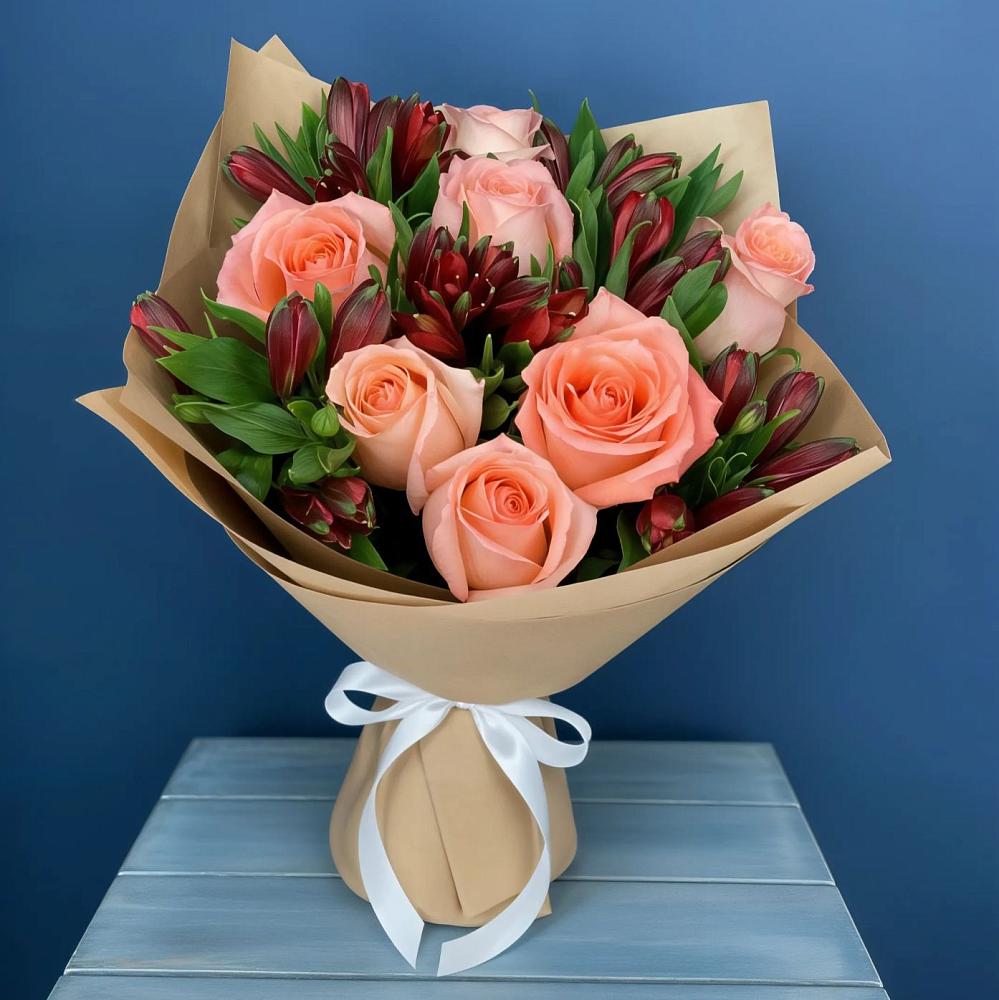 Букет цветов из: Розы и Альстромерии в Садовом Воронежской области