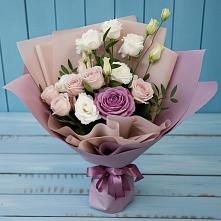 Букет цветов из:  Розы и Лизиантусы #REPLACE_PRED# Садовом Воронежской области