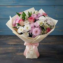 Букет цветов из:  Хризантемы, Альстромерии и Розы в Садовом Воронежской области