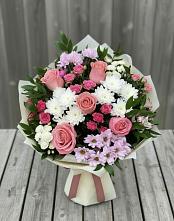 Букет цветов из:  Альстромерии, Гвоздики, Розы и Хризантемы #REPLACE_PRED# Садовом Воронежской области