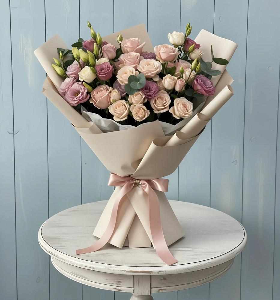 Букет цветов из: Розы и Лизиантусы в Садовом Воронежской области