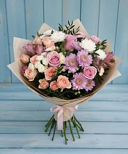 Букет цветов из:  Хризантемы, Розы и Альстромерии #REPLACE_PRED# Садовом Воронежской области